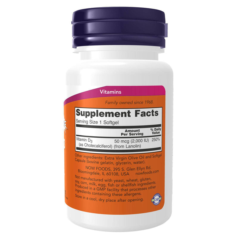 NOW Foods Vitamin D-3 2000 IU 240 Softgels