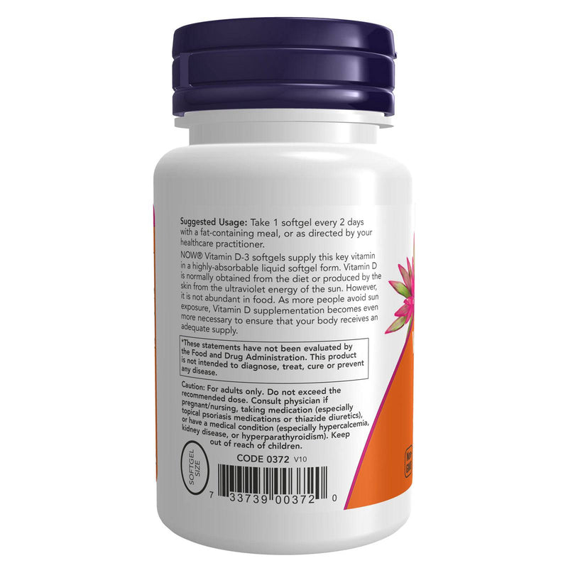 NOW Foods Vitamin D-3 5000 IU 120 Softgels