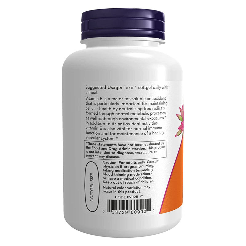 NOW Foods Vitamin E-1000 Mixed Tocopherols 100 Softgels