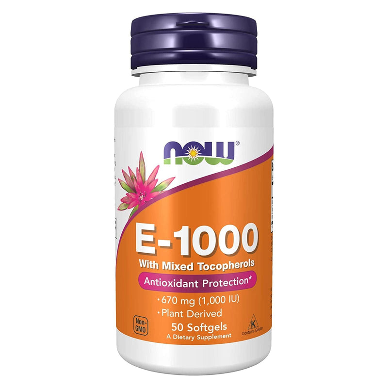 NOW Foods Vitamin E-1000 Mixed Tocopherols 50 Softgels