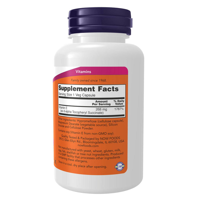 NOW Foods Vitamin E-400 Vegetarian Dry 100 Veg Capsules