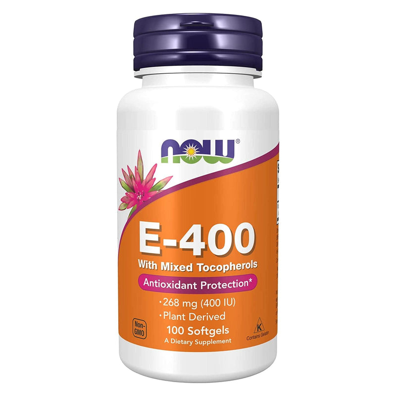 NOW Foods Vitamin E-400 With Mixed Tocopherols 100 Softgels