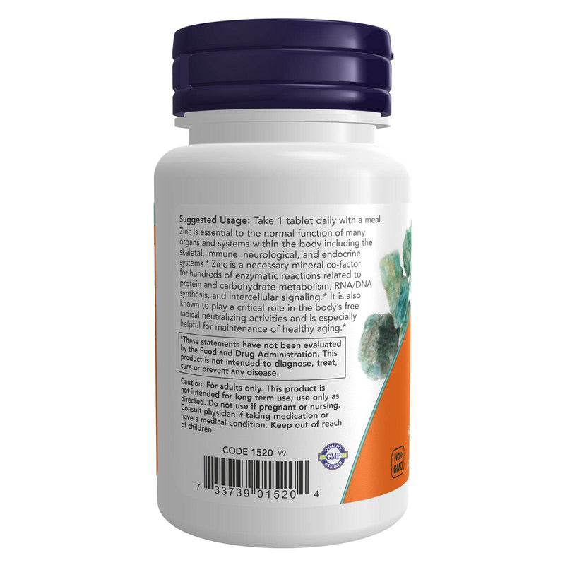 NOW Foods Zinc 50 mg 100 Tablets