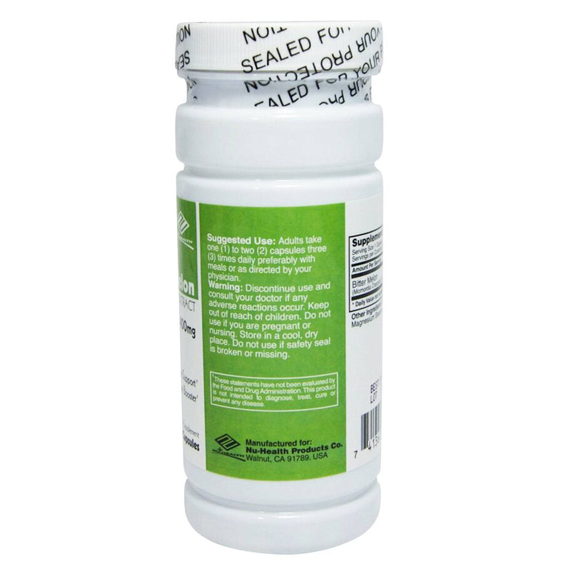 NuHealth Melão Amargo 400 mg - 120 Cápsulas