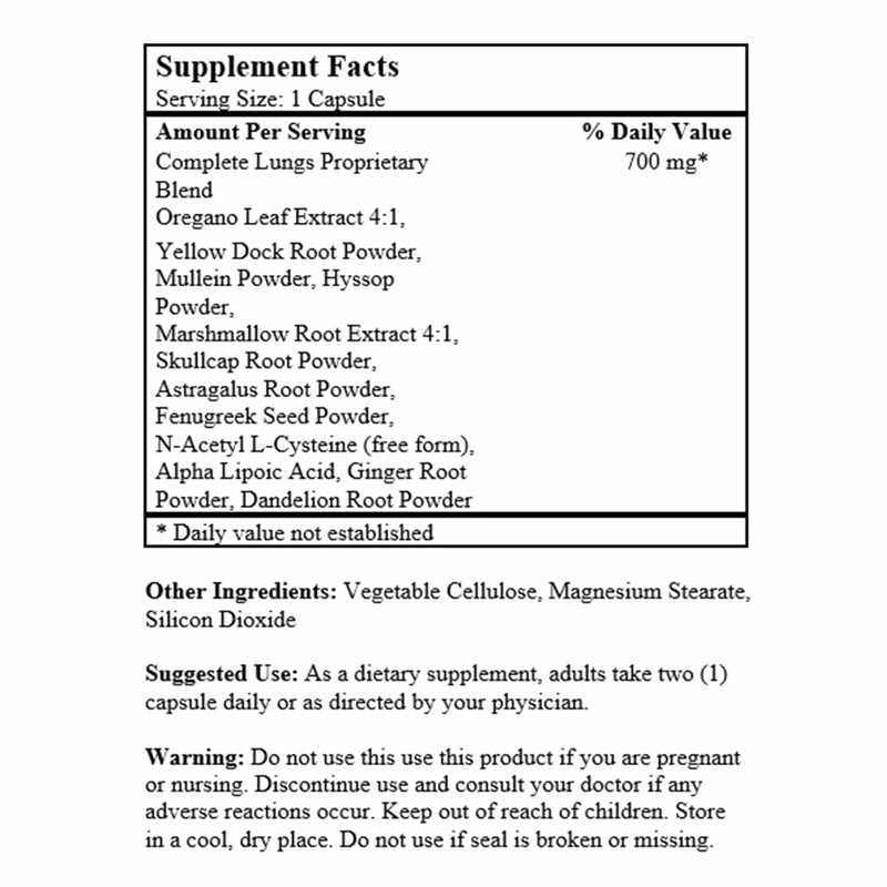 NuHealth Complete Lungs Formula 200 Capsules