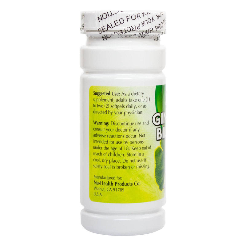 NuHealth Ginkgo Biloba、60mg-200ソフトジェル