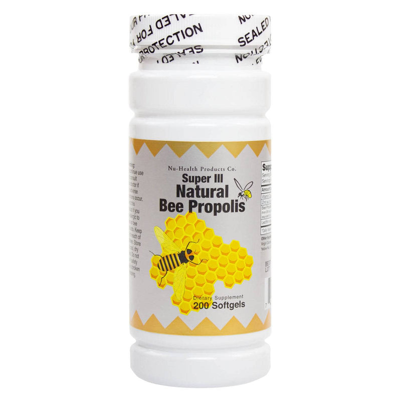 NuHealth Propóleo de abeja natural - 200 Cápsulas blandas