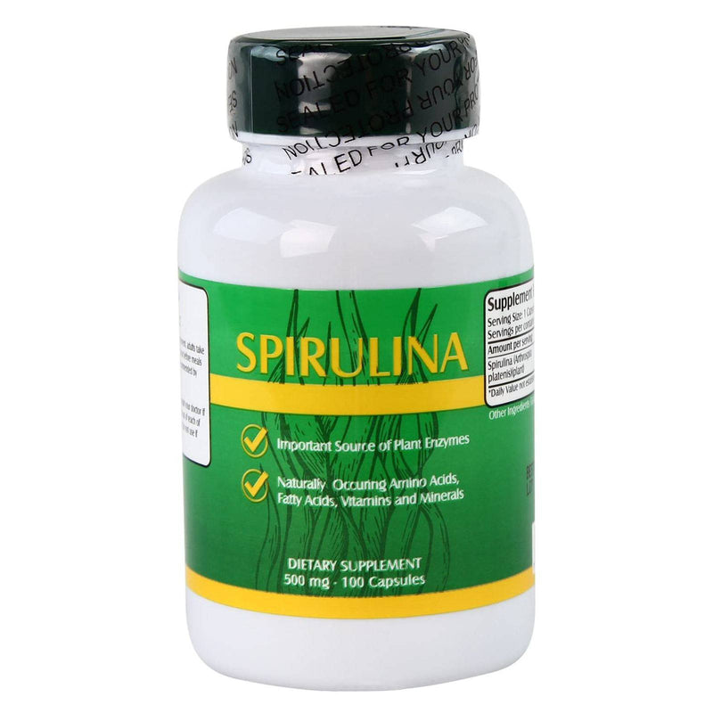 NuHealth Spirulina 500 mg 100 Capsules