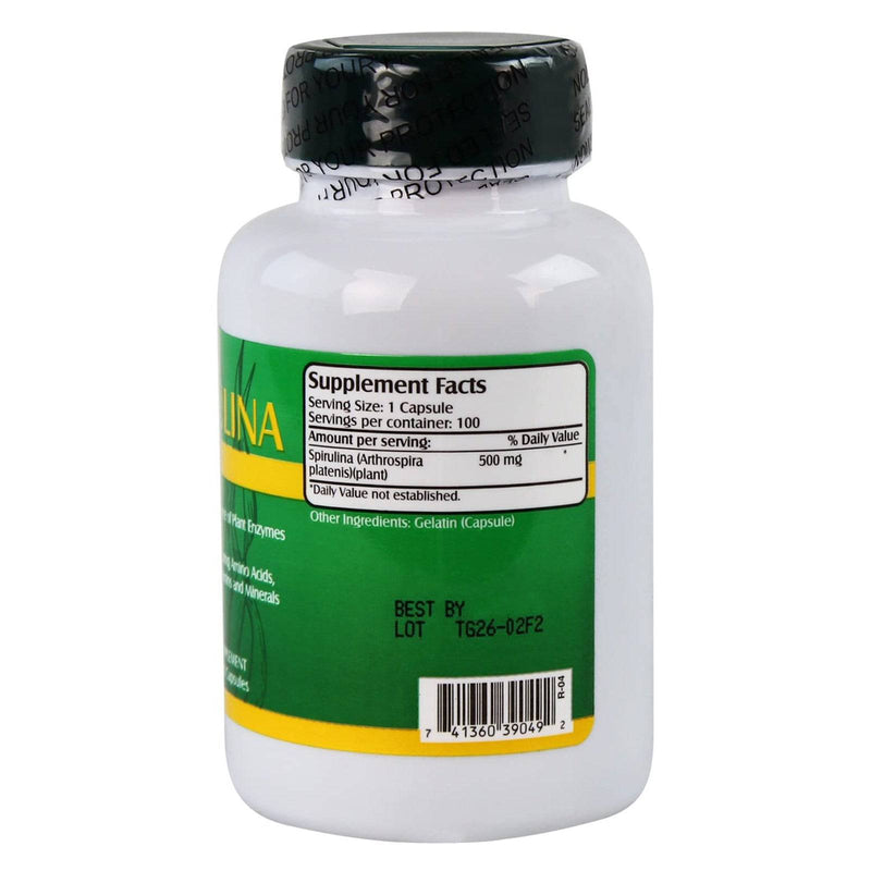 NuHealth Spirulina, 500 mg - 100 cápsulas