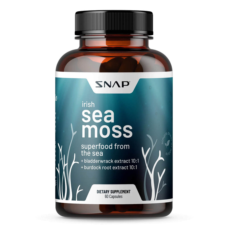 Irish Sea Moss - Bladderwrack, Burdock Root & Iodine Thyroid Support - 60 Capsules - DailyVita