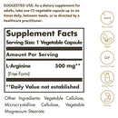 Solgar L-Arginine 500 mg 250 Vegetable Capsules - DailyVita