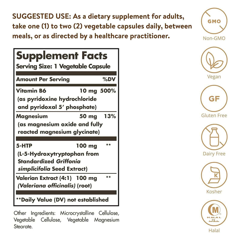 Solgar 5-HTP 100 mg 90 Vegetable Capsules