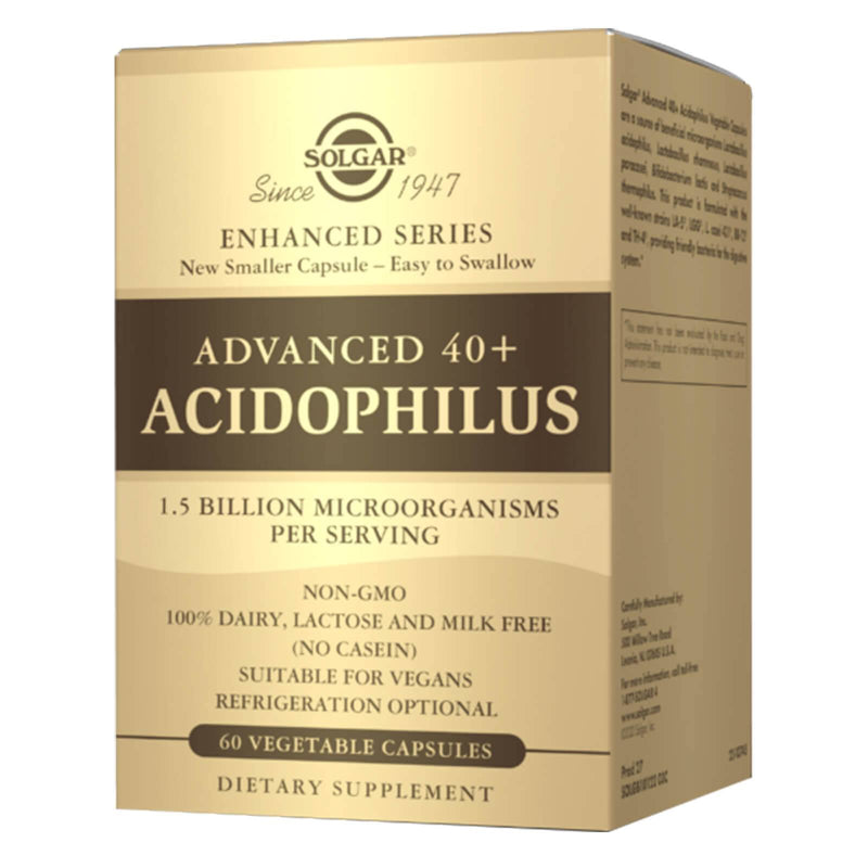 Solgar Advanced 40+ Acidophilus 60 식물성 캡슐