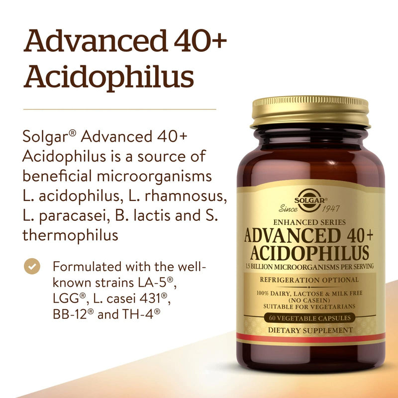 Solgar Advanced 40+ Acidophilus 60 식물성 캡슐