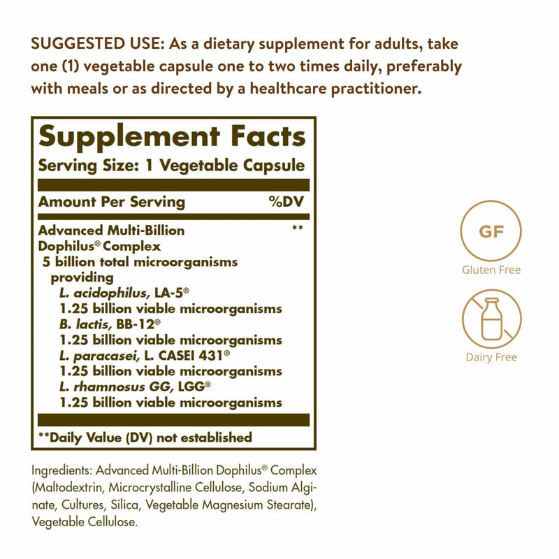 Solgar Advanced Multi-Billion Dophilus® 60 식물성 캡슐