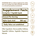 Solgar Alpha Lipoic Acid 200 mg 50 Vegetable Capsules - DailyVita