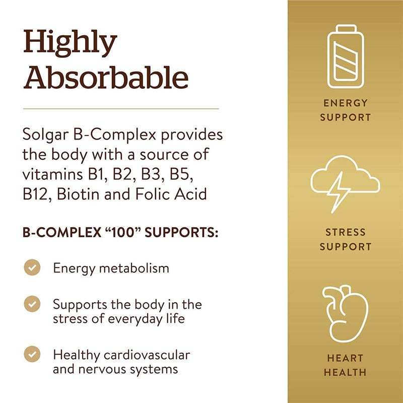 Solgar B-Complex &quot;100&quot; Vegetable 250 Capsules