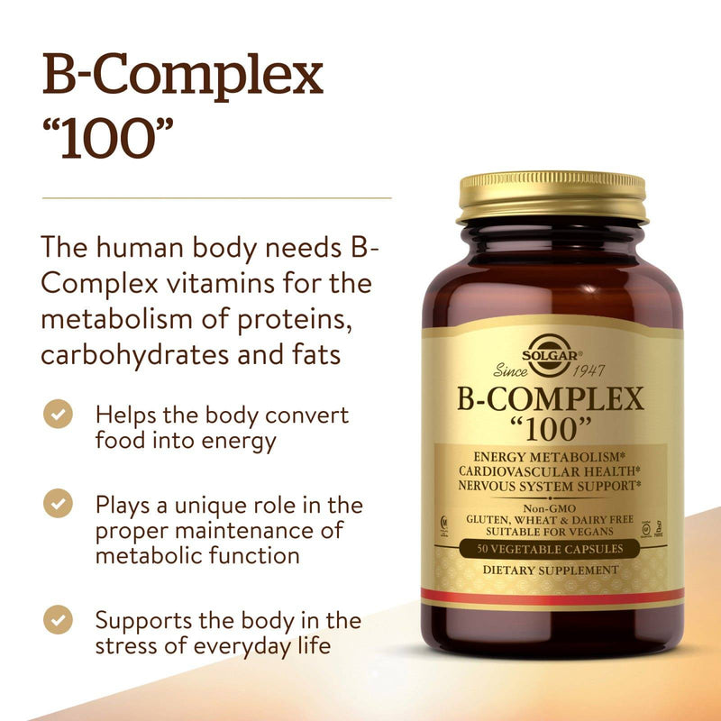 Solgar B-Complex "100" 50 Vegetable Capsules