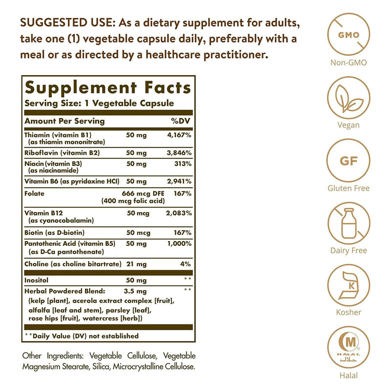 Solgar B-Complex "50" 100 Vegetable Capsules