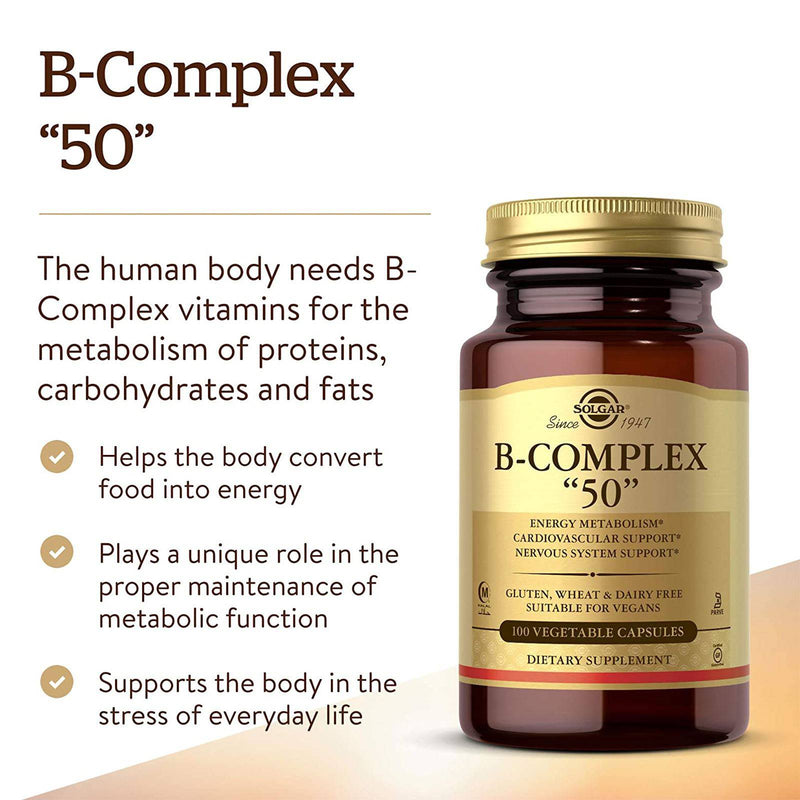 Solgar B-Complex "50" 100 Vegetable Capsules