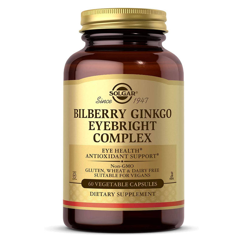 Solgar Bilberry Ginkgo Eyebright Complex - 60 식물성 캡슐