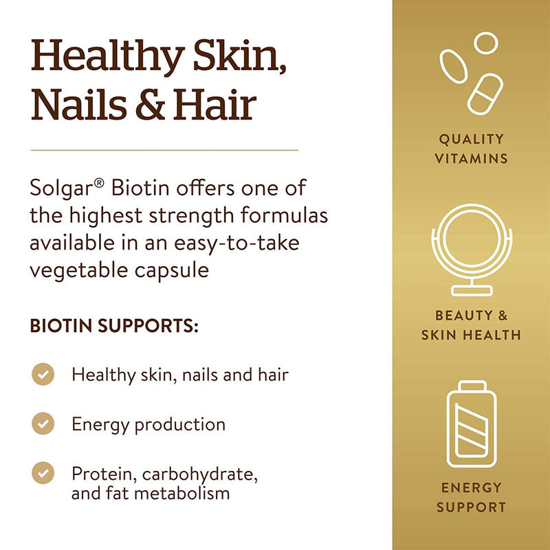 Solgar Biotin 10,000 mcg 120 Vegetable Capsules