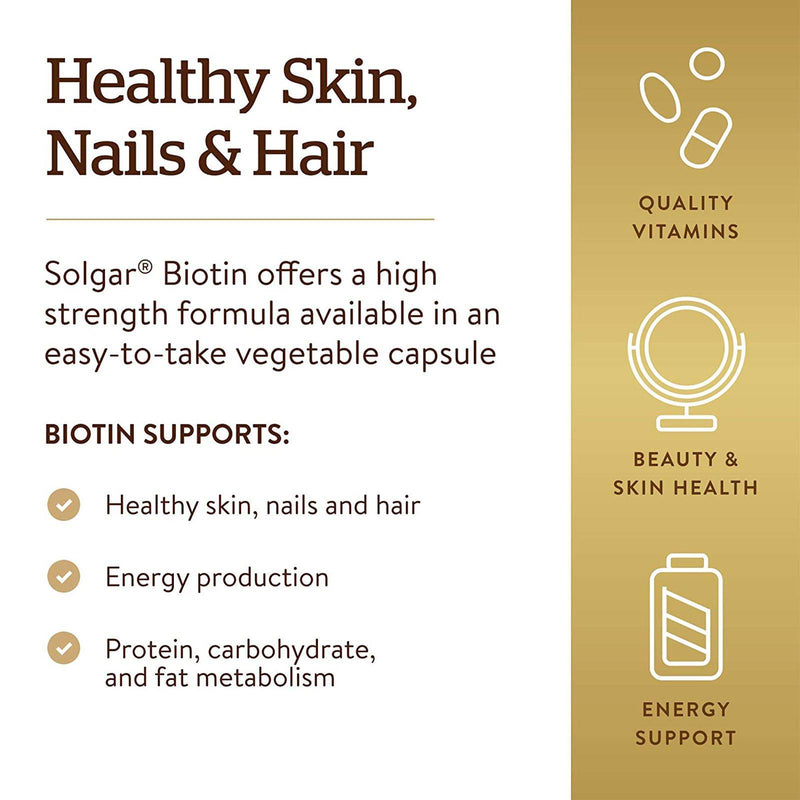 Solgar Biotin 1000 mcg 250 Vegetable Capsules