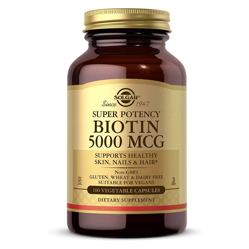 Solgar Biotin 5000 mcg 100 Vegetable Capsules