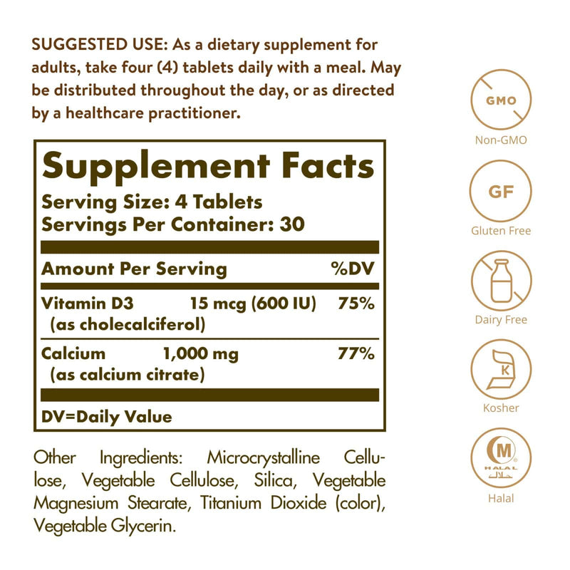 Solgar Calcium Citrate with VitaminD3-120錠