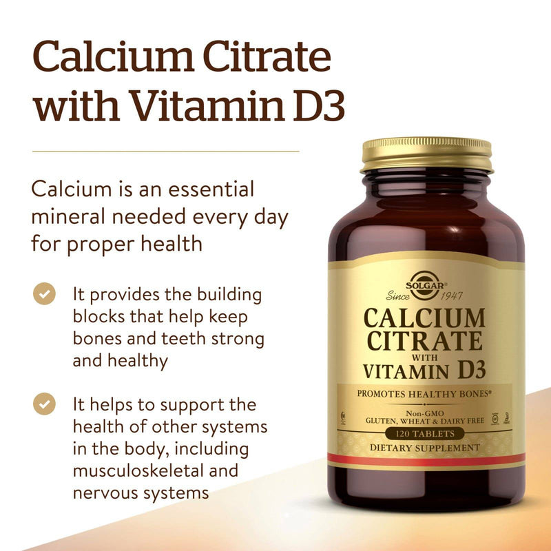 Solgar Calcium Citrate with VitaminD3-120錠