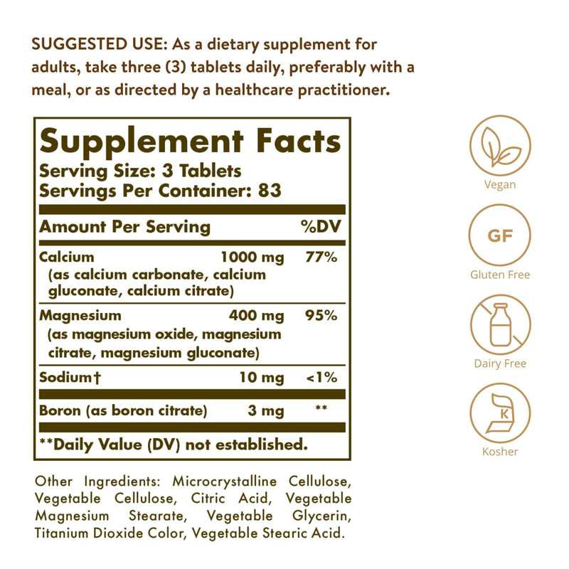 Solgar Calcium Magnesium Plus Boron 250 Tablets