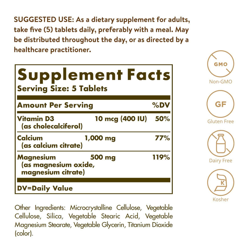 Solgar cálcio magnésio com vitamina D3 - 300 comprimidos