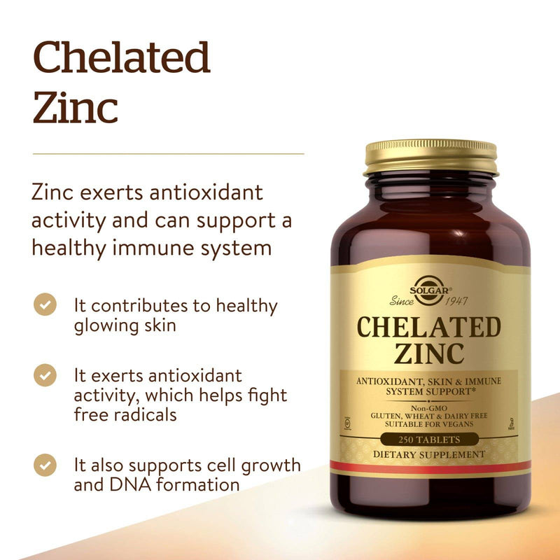 Solgar Chelated Zinc 250 Tablets