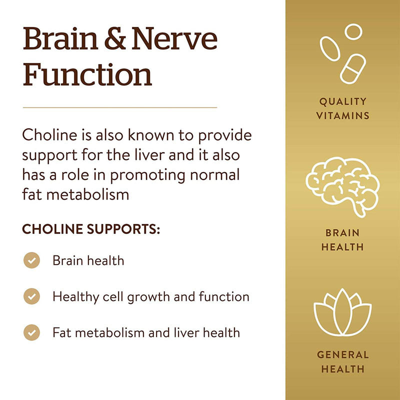 Solgar Choline 350 mg 100 Vegetable Capsules