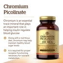 Solgar Chromium Picolinate 200 mcg 180 Vegetable Capsules - DailyVita