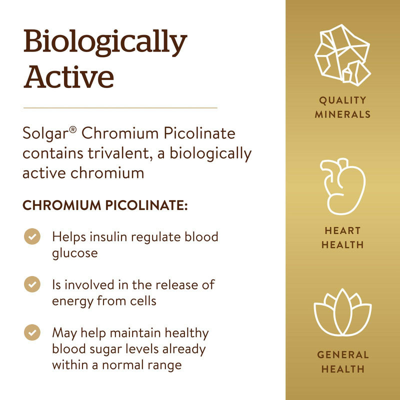 Solgar Chromium Picolinate 500 mcg - 120 Cápsulas Vegetais