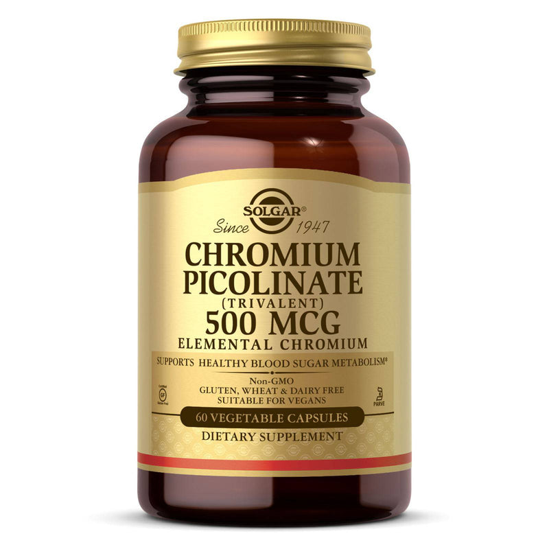 Solgar Chromium Picolinate 500 mcg 60 Vegetable Capsules