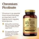 Solgar Chromium Picolinate 500 mcg 60 Vegetable Capsules - DailyVita