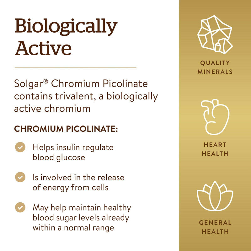 Solgar Chromium Picolinate 500 mcg - 60 Cápsulas Vegetais