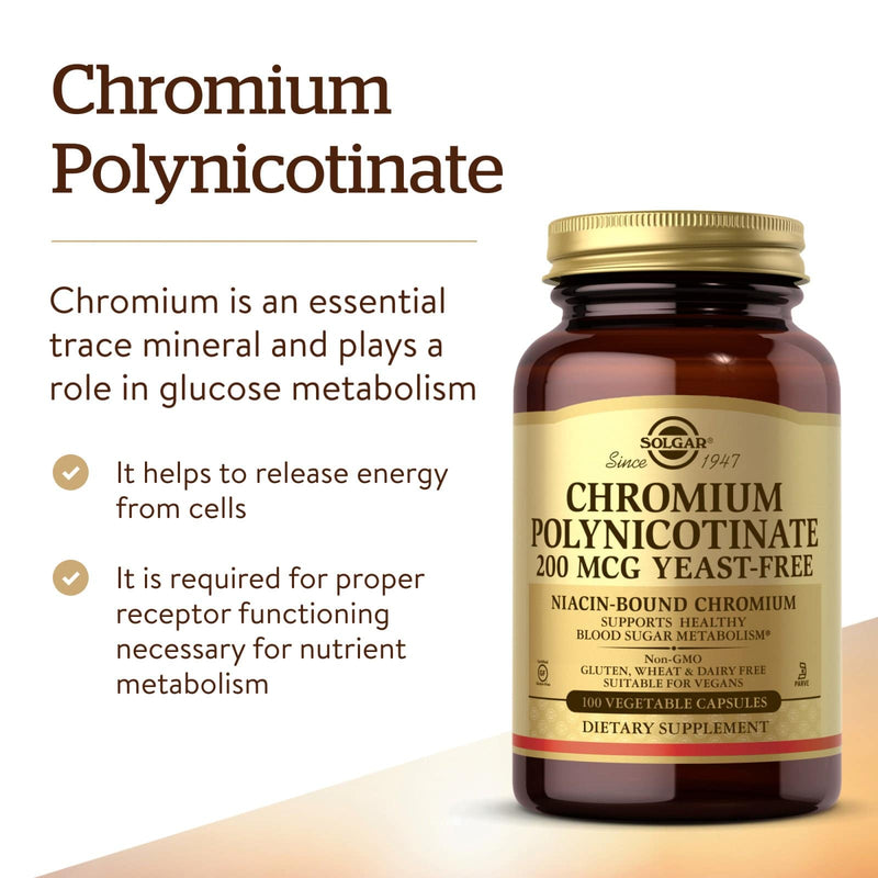 Solgar Chromium Polynicotinate 200mcg-100野菜カプセル