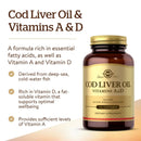 Solgar Cod Liver Oil Softgels (Vitamin A & D Supplement) 100 Softgels - DailyVita