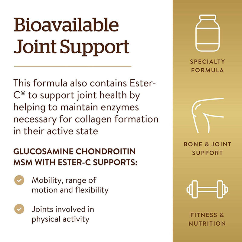 Solgar Extra Strength Glucosamine Chondroitin MSM with Ester-C 180 Tablets