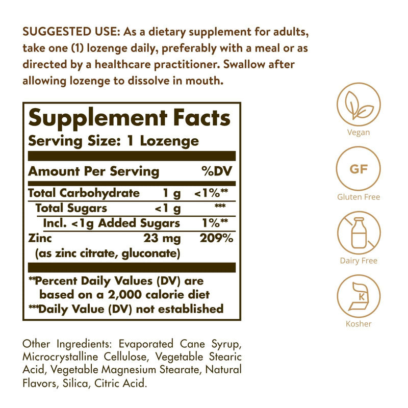 Solgar Flavo-Zinc Zinc 50 Lozenge