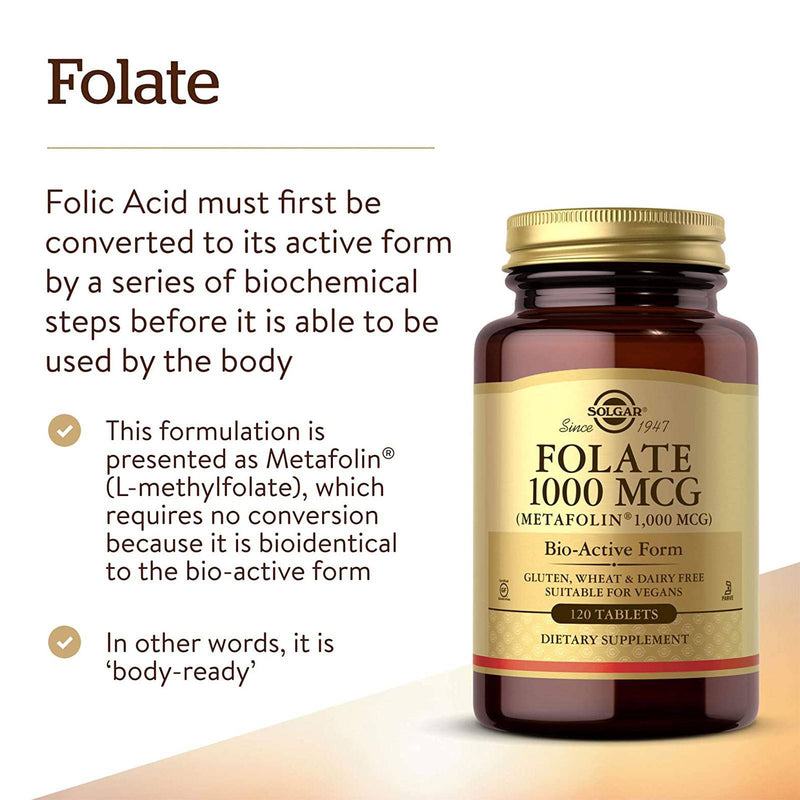 Solgar Folate 1000 MCG（Metafolin®1,000MCG）120錠