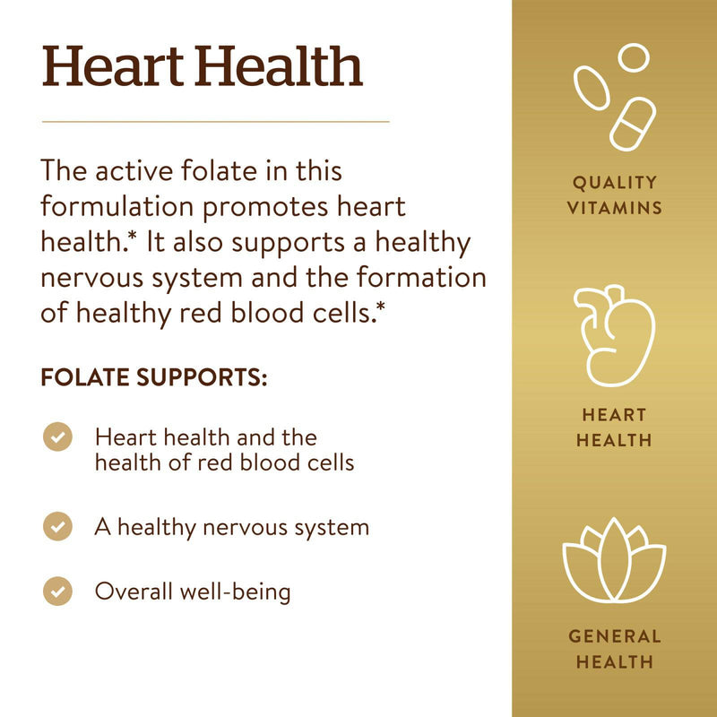 Solgar Folate 666 mcg DFE (Metafolin 400 MCG) 100 Tablets