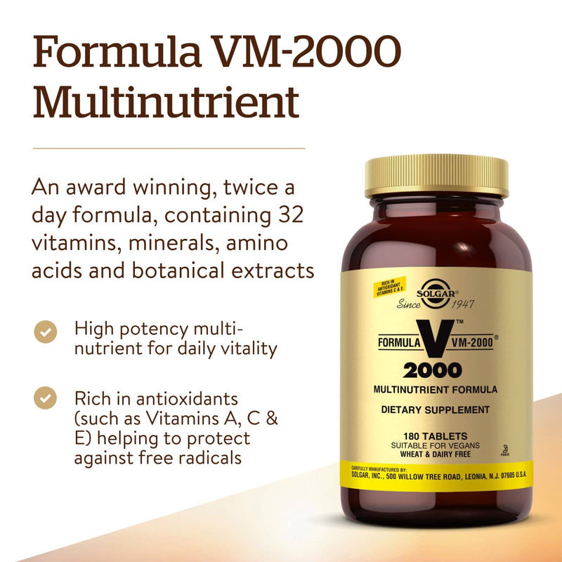 Solgar Formula VM-2000 (Multinutrient System) 180 Tablets