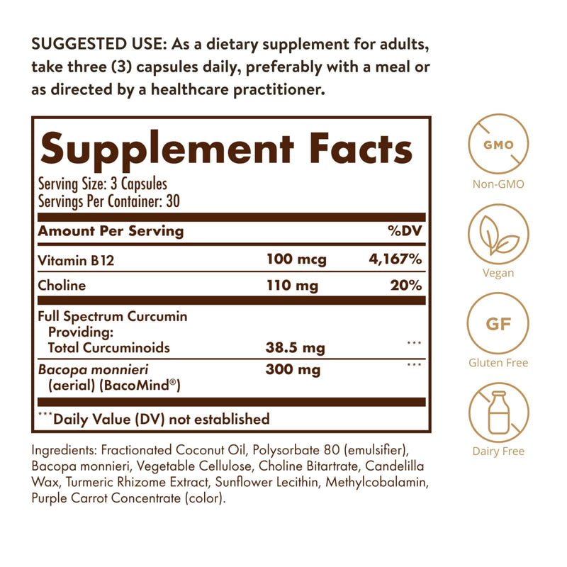 Solgar Full Spectrum Curcumin Brain Works 90 Licaps