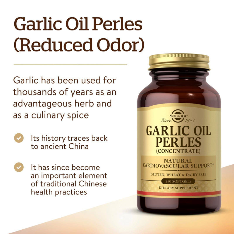 Solgar Garlic Oil Perles (마늘향 감소) - 250 소프트겔