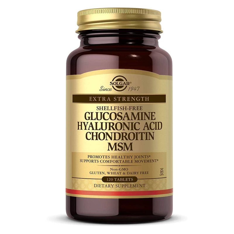 Solgar Glucosamine Hyaluronic Acid Chondroitin MSM (Shellfish-Free) 120 Tablets