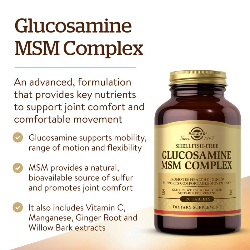 Solgar Glucosamine MSM Complex (Shellfish-Free) 120 Tablets